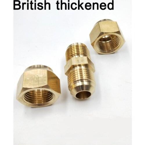 2pieces 1/4" 3/8" 1/2" 5/8" 3/4" Copper Pipe Extension Fitting Brass Double End with 2 Nuts Air Conditioning Pipe Joints 6-19MM