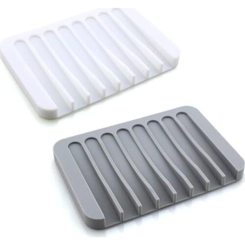 2Pcs Soap Saver Tray Case Dish Holder Stand Shower Silicone Rubber Drainer Dishes for Bar Soap Scrubber Bathroom LBShipping