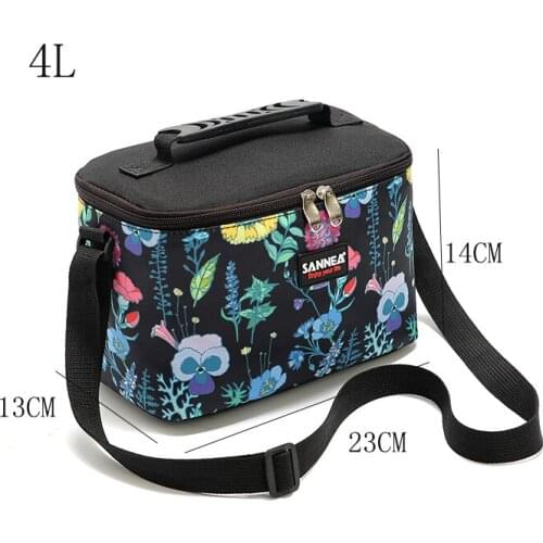 2021 New style 4L Lunch Bag Thermal Oxford Cloth Waterproof Lunch Box Childrens Cartoon Bento Insulation Bag Picnic Outdoor