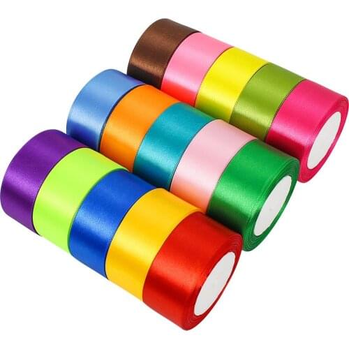 25 Yards/roll) 6/10/15/20/25/40/50mm Satin Ribbon Home Party Ribbon for Handmade Bow Wedding Christmas Decoration Sewing Fabric