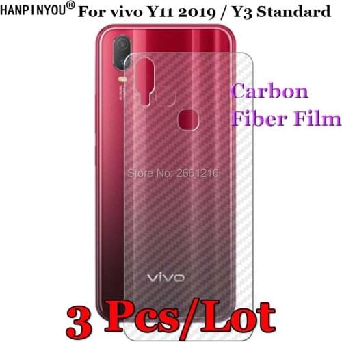 3 Pcs/Lot For vivo Y11 2019 / Y3 Standard 6.35" 3D Non-slip Clear Carbon Fiber Back Film Screen Protector Protective Sticker