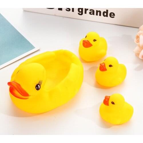 4pcs Squeaky Rubber Ducks Baby Bath Toy Swimming Pool Float Squeaky Bath Ducks Funny Shower Water Toys For Children Gifts