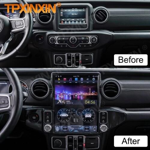 Carplay Android Tesla Screen Radio Receiver For Jeep Wrangler 2018 2019 2020 2021 GPS Navi Radio Receiver Player Video Head Unit