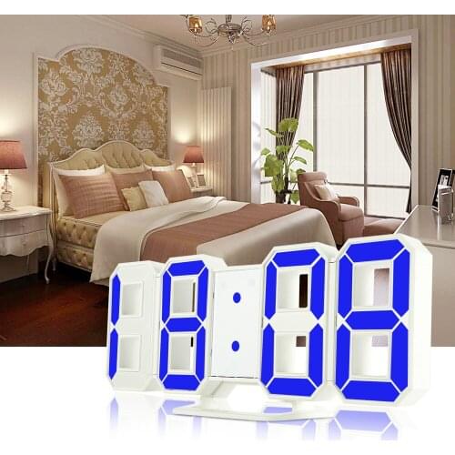 Original 3D LED Table Clock Modern Wall Clock Digital Watches 12/24 Hours Display Clock Mechanism Alarm Snooze Desk Alarm Clock