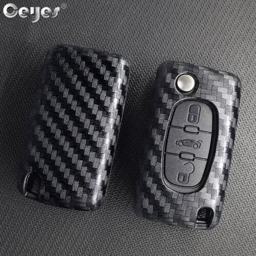 Ceyes Auto Protection Shells Remote Key Covers Case For Citroen C2 C4 C5 C6 C8 For Peugeot 207 407 Car Styling Accessories