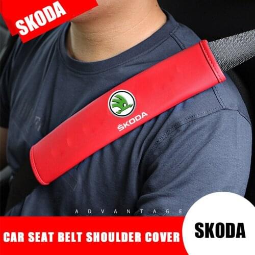 Auto Seat Belt Cover Shoulder Cushion for Skoda Superb Kamiq Yeti Karoq Kodiak Octavia 2 A7 Tour RS Fabia Protector Accessories
