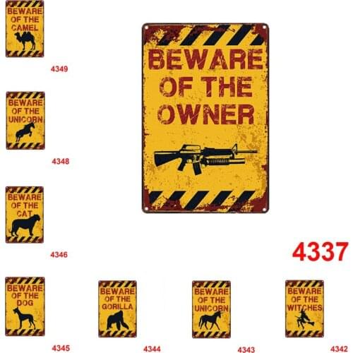 1Pcs Humorous Decorative Plate Funny "Beware" Tin Signs Bar Pub Garage Home Art Wall Decor Poster Metal Signs Home Decor 20x30CM