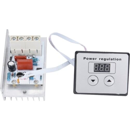 AC 220V 10000W SCR Digital Control Electronic Voltage Regulator Speed Control Dimmer Thermostat with Digital Meters Power Supply