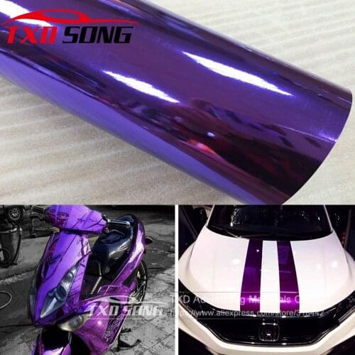 Good quality High stretchable Waterproof UV Protected Purple Chrome Mirror Vinyl Wrap Sheet Roll Film Car Sticker Decal Sheet