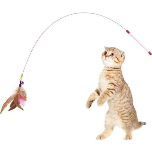 Cat Teaser Toy Stick With Bell Feature Fish Interactive Funny Pet Kitten Small Dog Toys Wand Catcher Sticks Puppy Products