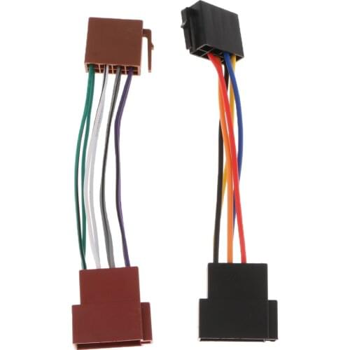 ISO Radio Wire Wiring Harness Adapter Connector Plug For VW Male To Female