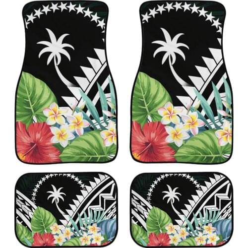 Chuuk Polynesian Print Front & Rear Floor Mats for Car Truck SUV & Van, All Weather Car Foot Mats 4-Piece Set SUV Van & Trucks