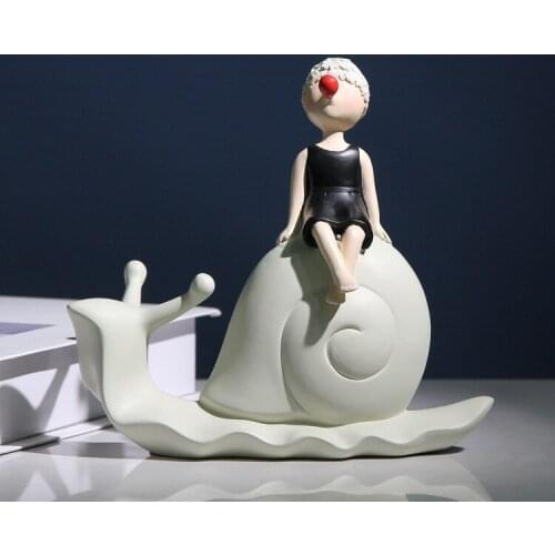 Creative Snail Girl Resin Home Painting Ins Cute Soft Decoration Home Decoration Desk