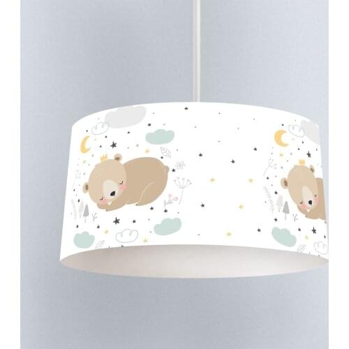 Lamp For Kids Bedrooms Light Chandelier for Living Room Childrens Room White Sleeping Bear Sky Model 1385