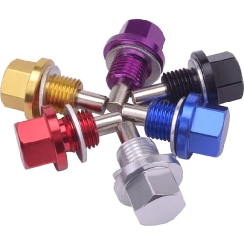M20*1.25 Magnetic Oil Sump Nut Drain Oil Plug Screw Oil Drain Oil Plug Nut Black Blue Golden Purple Red 5 Colors