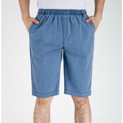 MRMT 2021 Brand Summer Mens Waist Linen 7 Pants Short Pants for Male Loose Straight Tube Large Size Thin Seven Pants