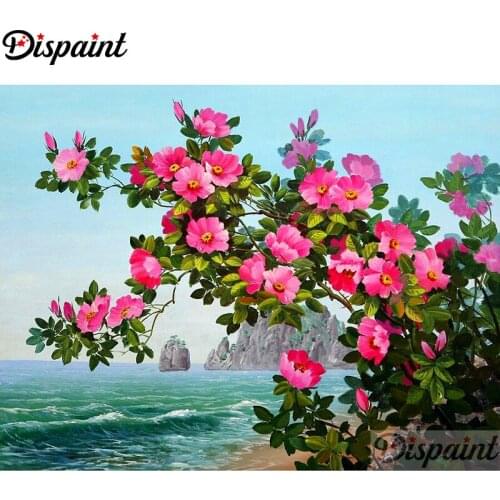 Dispaint Full Square/Round Drill 5D DIY Diamond Painting "Pink flower" Embroidery Cross Stitch 3D Home Decor A11634