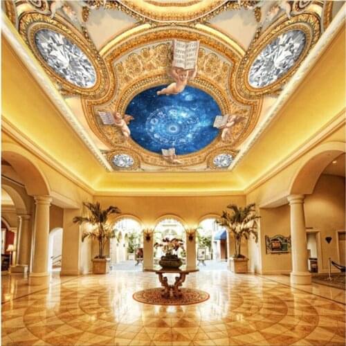 Beibehang Wallpaper Frescoes Any size photo Diamonds Shine Luxurious Resplendent Stars Power Zenith Frescoes papel de parede