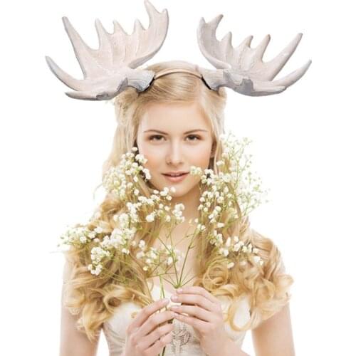 New Christmas Antler Headband Carnival Festival Props Cosplay Antlers Headdress Party Foam Deer Horns Headband for Adults