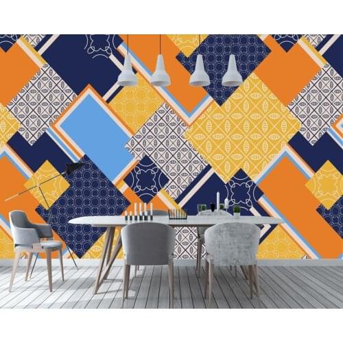 Modern fashion geometric pattern wallpaper papel de parede for living room sofa TV wall bedroom kitchen wall papers home decor