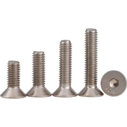 Standard DIN7991 Nickel-plated 10.9-grade countersunk head socket head socket head cap screw M6-M8 10PCS