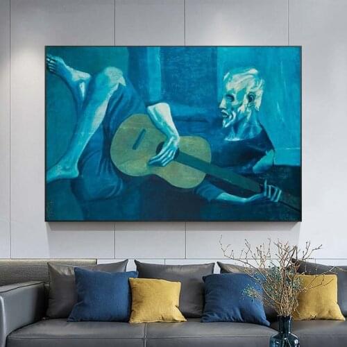 The Old Guitarist By Picasso Canvas Paintings On The Wall Art Posters And Prints Famous Art Pictures Home Wall Decor Cuadros