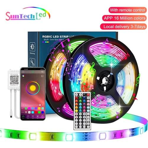 Suntech Led Strip,5m-30m SMD 5050 Bluetooth Music Led Lights, Phone App Remote Control,Decoration For Bedroom,Living Room