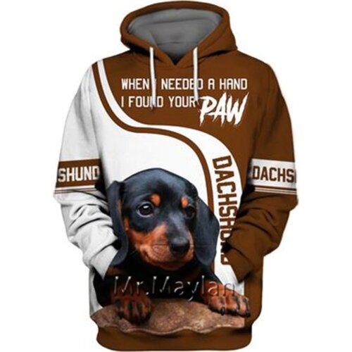 Personality Fashion Animal Dachshund 3D Print Graphic Hoodie Men/Women Streetwear Oversized Sweatshirt Harajuku Tops Pullover-24