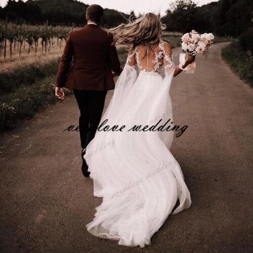 Vintage Country Western Wedding Dresses 2021 Lace Long Sleeve gypsy Striking Boho Bridal Gowns Hippie Style Abiti da spos