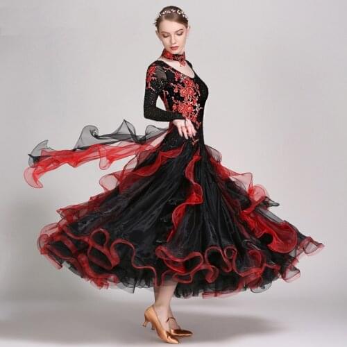 Lady Waltz Dancing Dress Female Ballroom Dance Dress Girls Royaldancing Costumes Perform National Standard Dancers Costume D0348