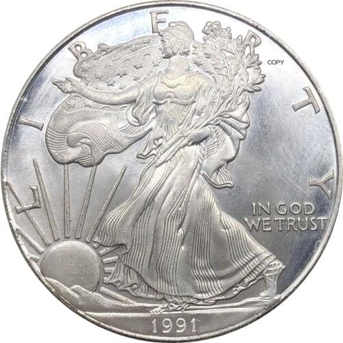 United States 1 Dollar American Silver Eagle Bullion Coin 1991 S Type Plated Silver Commemorative Coin Copy coin