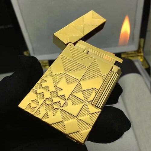 100% brand new retro DuPont bright sound lighter Seiko manufacture windproof copper body cigarette lighter with box