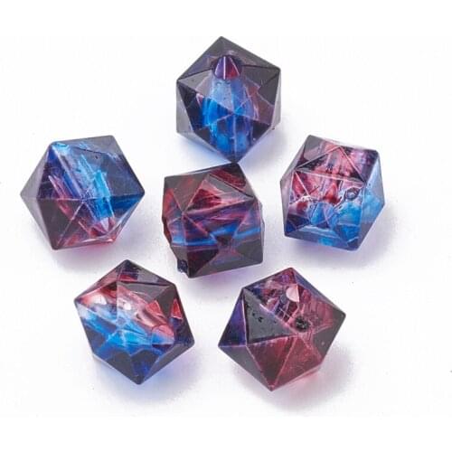 100pcs Two-Tone Transparent Spray Painted Acrylic Beads Loose Spacer Beads Fit DIY Jewelry Making Bracelet Necklace Colorful