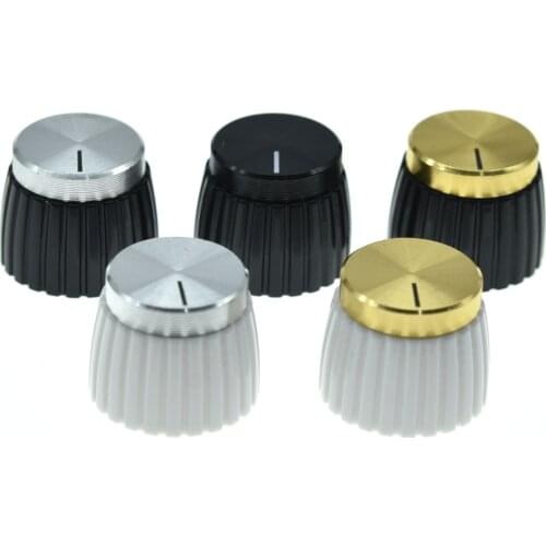 10x Guitar AMP Amplifier Knobs Black w/ Black Cap Push on Knob fits Marshall AMP White W/ Chrome Cap , White w/ Gold Cap knob