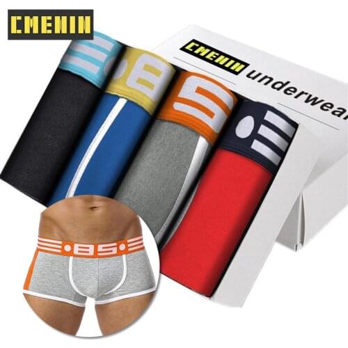 4Pcs Men Boxers Underwear Boxer Striped Cotton Sexy Men Underwear Mens Underpants Male Panties Cotton Boxershorts Soft