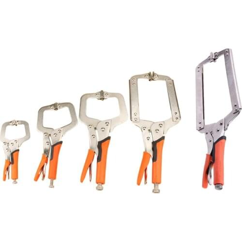 6/9/11/14/18 inch Multi-function Steel C Type Clip Vise Grip Locking Plier Woodworking Tools Clamps Clips Face Clamp