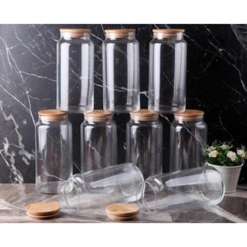Bamboo Vacuum Clamshell 1,3 Lt Glass Jar 9'lu Set