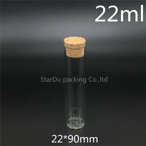 Free shipping 24pcs/lot 22ml 22*90mm Wishing Glass Bottle with Cork ,High-quality 22cc Glass Vials Display Bottle Wholesale
