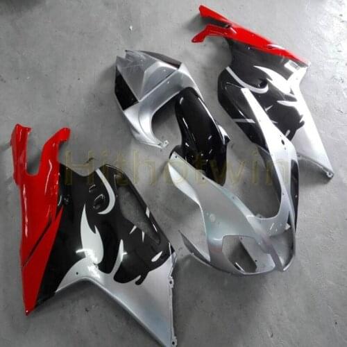 Free Bolts+Custom silver black red Motorcycle body kit for RSV1000RR 2004 2005 2006 RSV 1000RR fairing