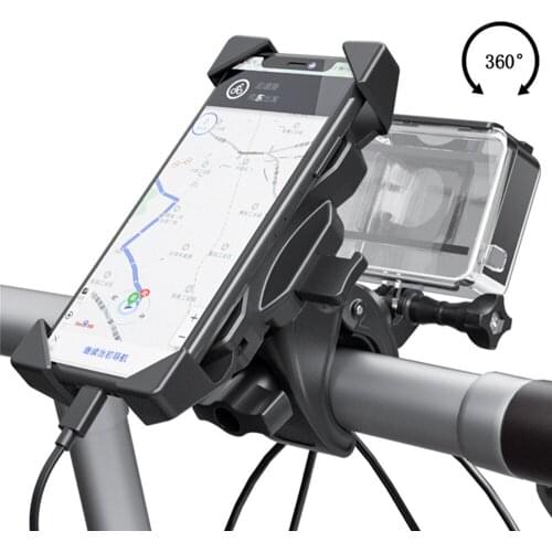 Smartphone Action Camera Mount Holder Stand Bracket for Bicycle Motorcycle Handlebar GPS Rotatable Cradle Accessories