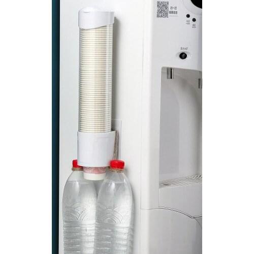 38CM Disposable Paper Cup Dispenser Plastic Cups Holder Automatic Holder Dustproof Free Punching Paper Cup Racks