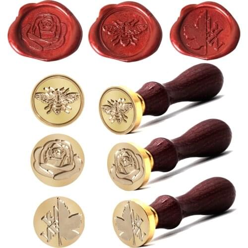 DIY Vintage Plant Seal Stamp Handcraft Sealing Wax Mental Sealing Handmade Stamp for Scrapbooking envelope Greeting card