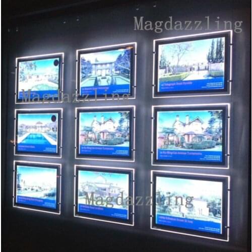 A3 Double Sided Horizontal LED Cable Display Kits Real Estate Windows LED Display/Cable Display Systems Light Pocket