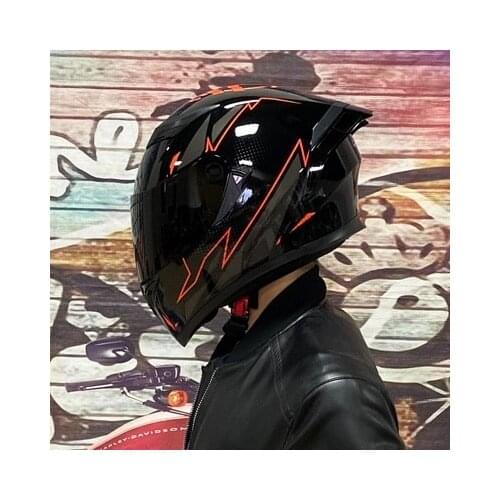 Racing helmet Man Women Casco Capacete Full Face Motorcycle Helmet motorcross Double lens helmets With Personality Horn