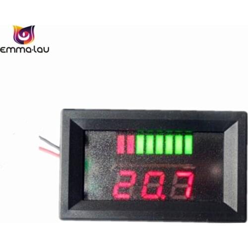 12V Lead-acid Battery Charge Level Indicator Car Battery Tester Dual Voltage Capacity LED Display Meter Analyzer