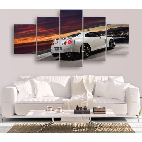 Wall Art Canvas Painting HD Print 5 Pieces Nissan Skyline GTR Car classic Sports car Pictures Bedside Home Decor Posters Artwork