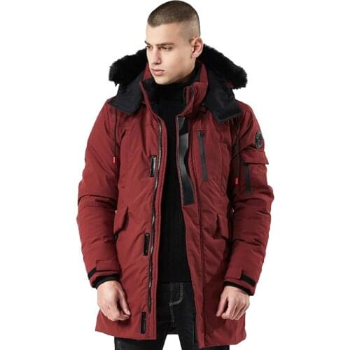 New Winter Men Warm Windbreaker Fur fashion Leisure Thicken Jacket Hooded Windproof Streetwear Hiphop Long Coat
