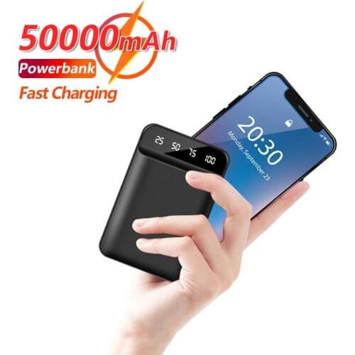50000mAh Mini Power Bank Essential for Fitness Exercises Portable External Battery for Xiaomi Samsung IPhone Digital Display