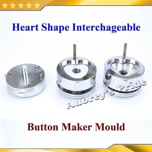Heart-Shaped 52x57mm Interchangeable Die Mould for New Pro Badge Machine Button Maker both Fit N3&N4 Button Machine