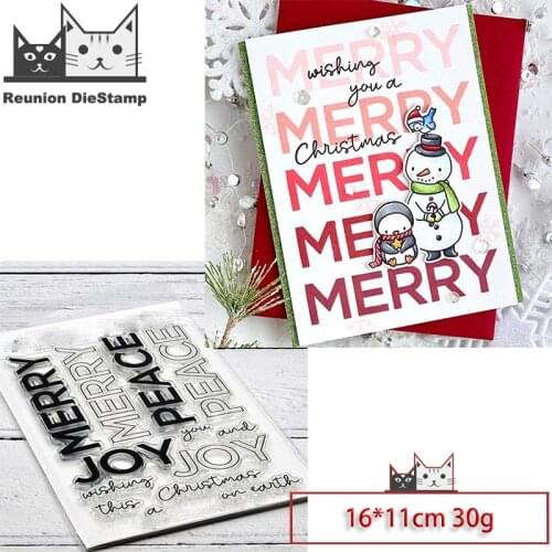 Reunion Merry Christmas Clear Stamp for Scrapbooking Transparent Silicone Rubber Stamping DIY Photo Album Card Making Decor